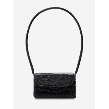 

Boxy Embossed Mini Shoulder Bag, Black