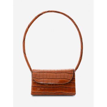 

Boxy Embossed Mini Shoulder Bag, Deep brown