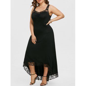 

Plus Size High Low Party Maxi Dress, Black