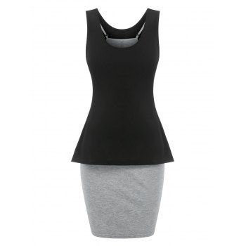 

Plain Tank Top and Heathered Cami Bodycon Dress, Multicolor