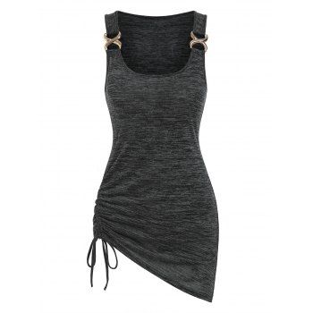 

Cinched Space Dye Irregular Tank Top, Gray