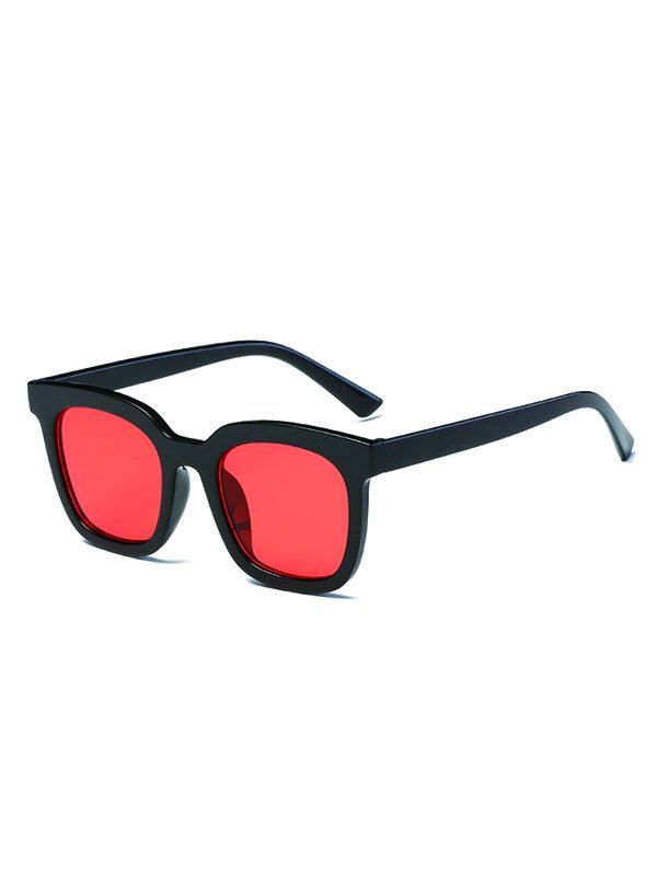 Retro Square Colored Lens Sunglasses - BLACK 