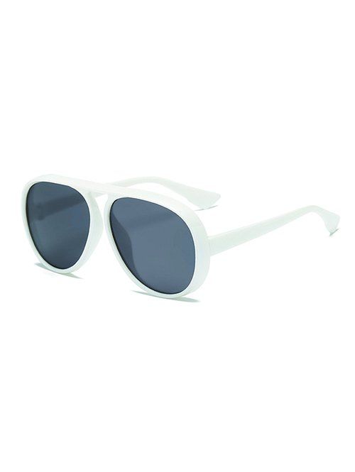 Oversized One-piece Travel Sunglasses - MILK WHITE 