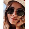 Oversize Round Frame Metal Sunglasses - CHAMPAGNE GOLD 