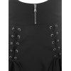 Crisscross Lace Up Suspender Skirt - BLACK XXL