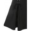 Crisscross Lace Up Suspender Skirt - BLACK XXXL