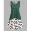 Robe à Imprimé Fleur 2 en 1 sans Manches - multicolor L