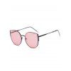 Lunettes de Soleil en Forme Ronde Monture en Métal - Rose clair 