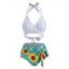 Maillot de Bain Bikini Gainant Tournesol Noué à Taille Haute de Vacance de Plage - multicolor M