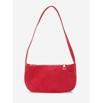 

Solid Corduroy Mini Shoulder Bag, Red