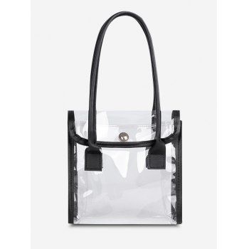 

Transparent Binding Flap Tote Bag, Black
