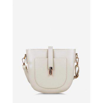 

Semicircle PU Retro Crossbody Bag, White