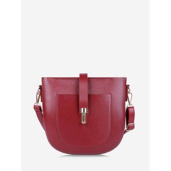 

Semicircle PU Retro Crossbody Bag, Red