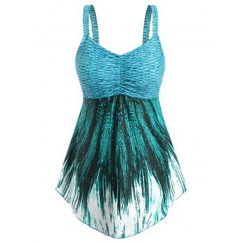 

Mermaid Ruched Empire Waist Tankini Swimwear, Light green