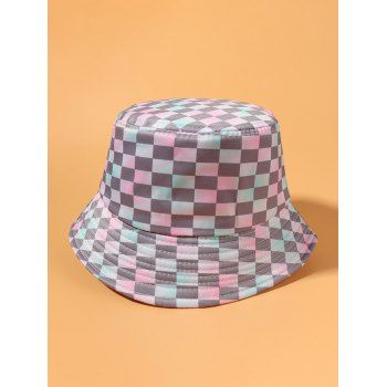 

Printed Checkered Gradient Bucket Hat, Multicolor a