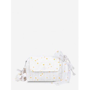 

Daisy Embroidered Lace Tied Shoulder Bag, White