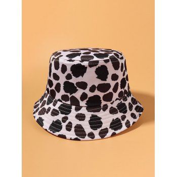 

Cow Spot Printed Travel Bucket Hat, White