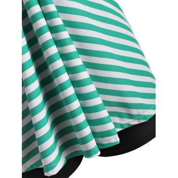 Striped Knotted Empire Waist Tankini Swimwear