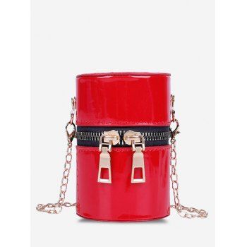 

Cylinder Chain Micro Crossbody Bag, Red