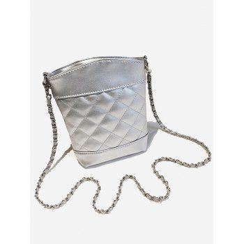 

Lattice Quilted Chain Crossbody Bag, Silver