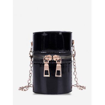 

Cylinder Chain Micro Crossbody Bag, Black