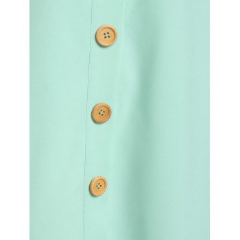 Pastel Color Summer Button Up Cupped Flare Cami Dress