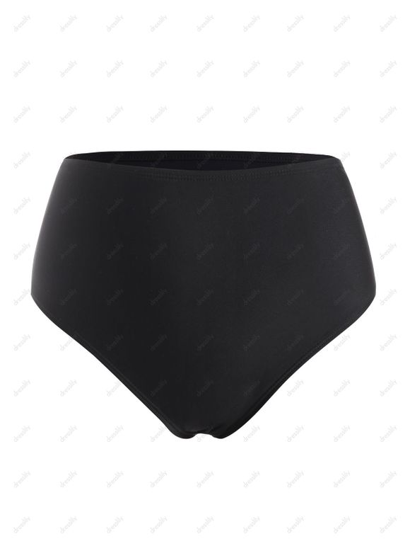 Maillot de Bain Tankini Sirène à Taille Empire à Volants - Bleu S