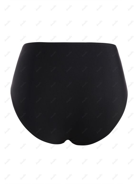 Maillot de Bain Tankini Sirène à Taille Empire à Volants - Bleu S