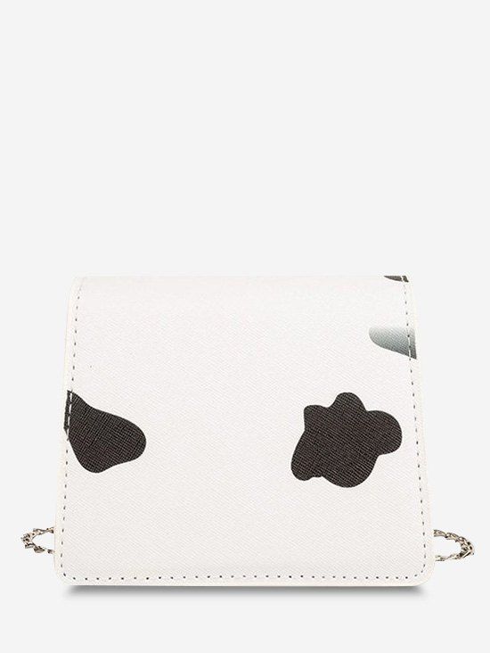Mini Sac à Bandoulière à Imprimé Vache à Rabat - Noir 