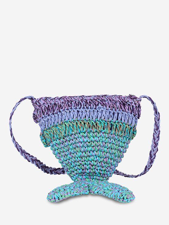 Sac à Bandoulière Sirène Tressé - Vert Trèfle 