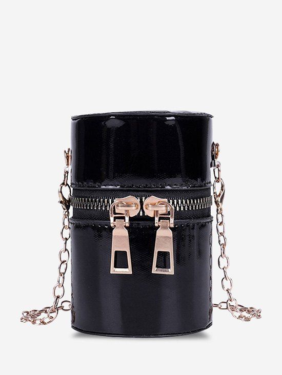 Sac à Bandoulière Cylindre Chaîne - Noir 