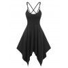Robe Mouchoir Ouverte Au Dos à Bretelle Fine - Noir XXL