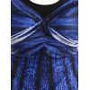 Modest Swimsuit Ombre Backless Halter Corset Twisted Tankini Swimwear - BLUE M