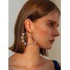 Boucles D'Oreilles Au Crochet Large avec Fausse Perle - d'or 