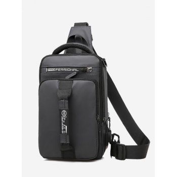 

Business Letter Print USB Interface Shoulder Bag, Gray goose