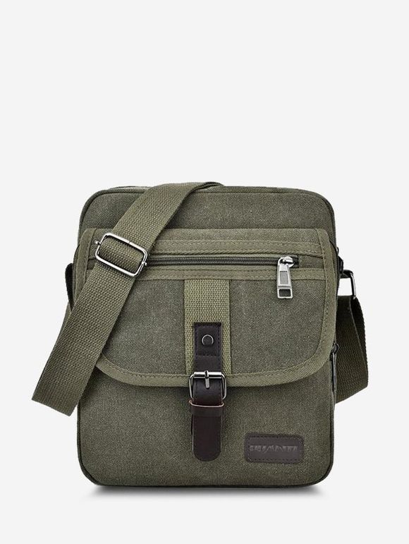 Sac de Messager Antidérapant en Toile Style Rétro - Vert Trèfle 