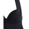 Halter Moulded Skirted Tankini Swimwear - BLACK S