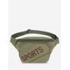 Sac de Taille en Toile Motif Inscription pour Téléphone - Vert Fougère 