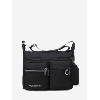 

Letters Pockets Travel Waterproof Shoulder Bag, Black