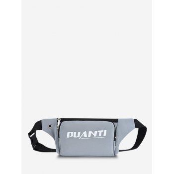 

Casual Letter Printed Sports Chest Waist Bag, Gray