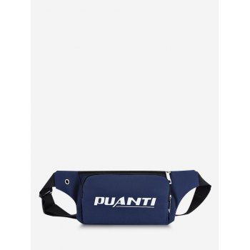 

Casual Letter Printed Sports Chest Waist Bag, Deep blue