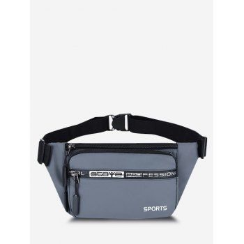 

Sports Letters Pattern Waterproof Waist Bag, Gray