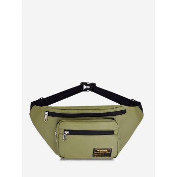 

Casual Letter Label Outdoor Waist Bag, Jungle green