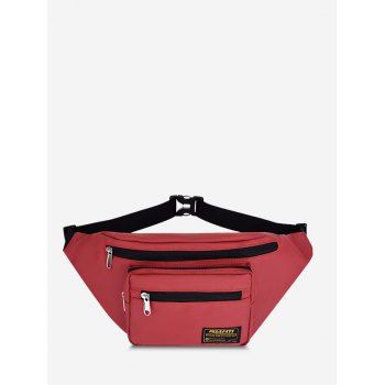

Casual Letter Label Outdoor Waist Bag, Red