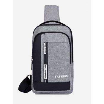 

Multifunctional Letters Print Business Chest Bag, Light gray