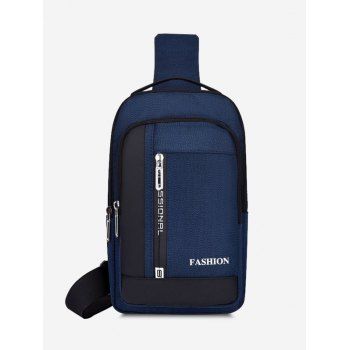 

Multifunctional Letters Print Business Chest Bag, Blue