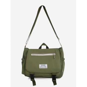 

Casual Letter Label Student Messenger Bag, Jungle green