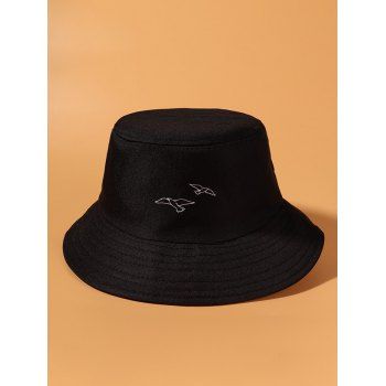 

Brief Pigeons Embroidered Bucket Hat, Black