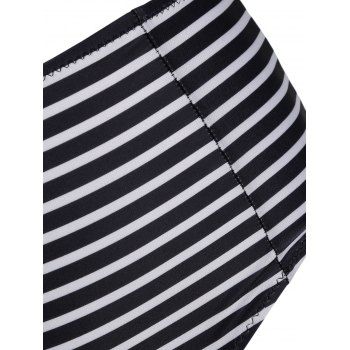 Twisted Striped Halter High Waisted Bikini Swimwear