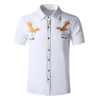 

Snake Eagle Embroidered Button Up Shirt, White